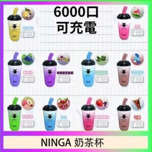 NINGA奶茶杯可充电一次性電子煙6000口